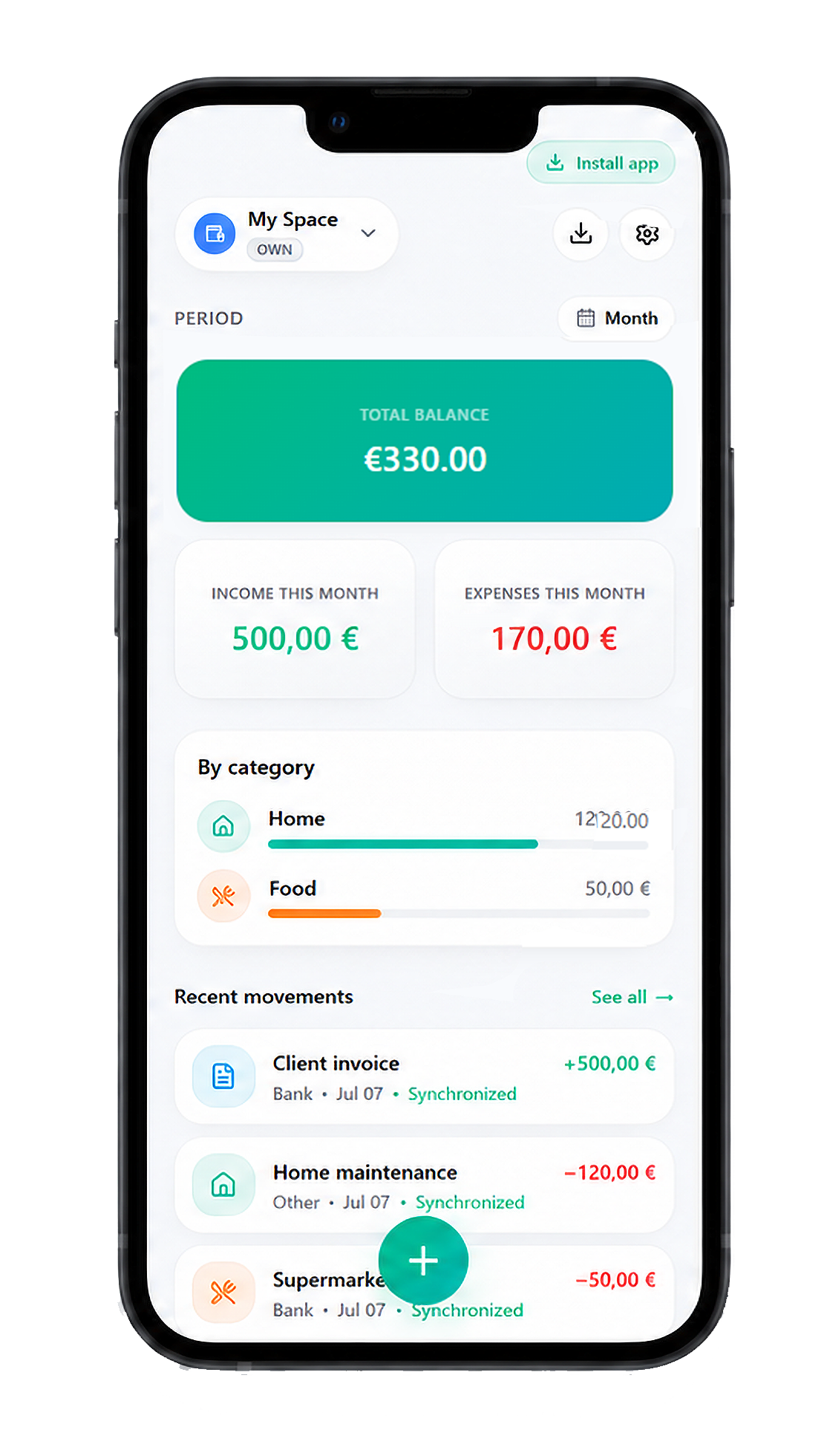 SpendQore app dashboard